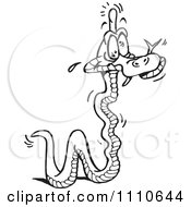 Clipart Black And White Beat Up Snake Royalty Free Vector Illustration by Dennis Holmes Designs