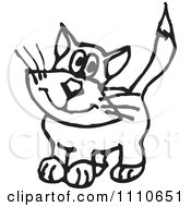Clipart Black And White Cat Royalty Free Vector Illustration