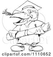Clipart Black And White Aussie Kookaburra Graduate Royalty Free Illustration by Dennis Holmes Designs