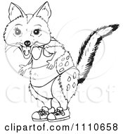 Clipart Black And White Aussie Quoll In A Bikini And Shoes Royalty Free Illustration