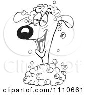 Clipart Black And White Dog In Bubbles Royalty Free Illustration