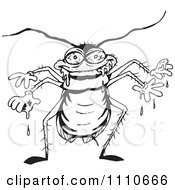 Clipart Black And White Drooling Cockroach Royalty Free Illustration