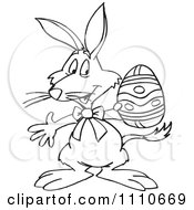 Clipart Black And White Easter Bilby Holding An Egg Royalty Free Illustration by Dennis Holmes Designs