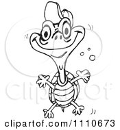Clipart Black And White Turtle Royalty Free Vector Illustration by Dennis Holmes Designs