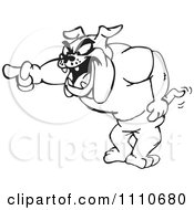 Clipart Black And White Bulldog Pointing Royalty Free Vector Illustration by Dennis Holmes Designs