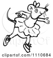 Clipart Black And White Ballet Mouse Royalty Free Vector Illustration