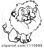 Clipart Black And White Male Lion Royalty Free Vector Illustration