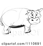 Clipart Black And White Hippo Royalty Free Illustration
