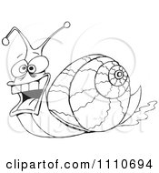 Clipart Black And White Snail Royalty Free Vector Illustration by Dennis Holmes Designs