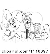 Clipart Black And White Jester Dog Royalty Free Illustration