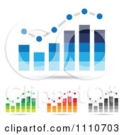 Clipart Blue Green Orange And Gray Bar Graphs Royalty Free Vector Illustration by cidepix