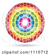Poster, Art Print Of Sphere Made Of Colorful Rings And A Hexagon Pattern