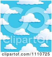 Poster, Art Print Of Seamless Puffy Cloud Pattern 1