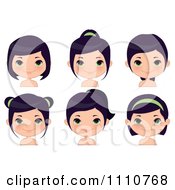Black Haired Girl Shown With Different Hair Styles