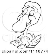 Clipart Outlined Duck With Its Wings On Its Hips Royalty Free Vector Illustration by dero