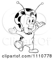 Poster, Art Print Of Outlined Happy Ladybug With Open Arms