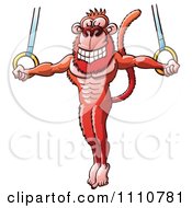 Clipart Athletic Monkey On The Flying Rings Royalty Free Vector Illustration by Zooco