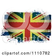Clipart Grungy Painted UK British Union Jack Flag Royalty Free Vector Illustration