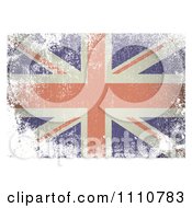 Uk British Union Jack Flag With White Distress Grunge