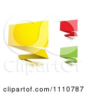 3d Yellow Red And Green Origami Banners