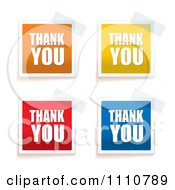 Colorful Thank You Tags Taped To A Surface
