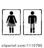 Poster, Art Print Of Black And White Men And Women Toilet Restroom Signs