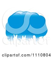 Clipart Shiny Blue Blob Or Splatter Royalty Free Vector Illustration