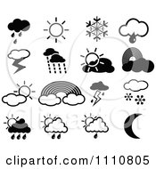 Poster, Art Print Of Black And White Weather Icons
