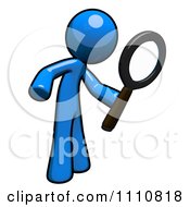 Clipart Search Engine Blue Guy Using A Magnifying Glass Royalty Free CGI Illustration