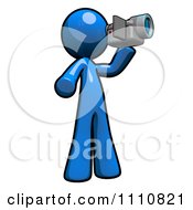 Clipart Blue Guy Recording A Video With A Handy Cam Royalty Free CGI Illustration
