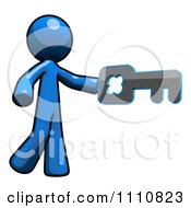 Poster, Art Print Of Login Blue Guy Using A Key