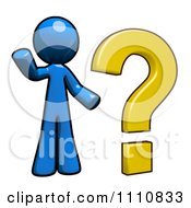 Poster, Art Print Of Faq Blue Guy With A Question Mark
