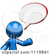 Poster, Art Print Of Blue Guy Talking With A Chat Balloon