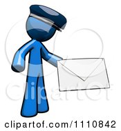 Poster, Art Print Of Contact Blue Guy Holding An Envelope 1