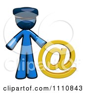Poster, Art Print Of Contact Blue Guy Mail Man With An At Symbol