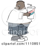 Poster, Art Print Of Chubby Black Boy Holding A Fountain Soda