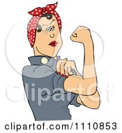 Clipart Rosie The Riveter Flexing Her Strong Muscles Royalty Free Vector Illustration