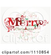 Poster, Art Print Of Merry Christmas Greeting Over Holiday Items
