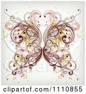 Poster, Art Print Of Ornate Floral Butterfly With Grunge