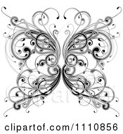 Poster, Art Print Of Ornate Black And White Floral Butterfly