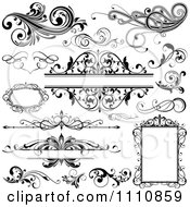 Poster, Art Print Of Black And White Design Elements Frames And Flourishes