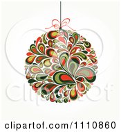 Poster, Art Print Of Floral Christmas Bauble Suspended From A String