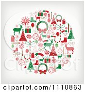 Poster, Art Print Of Sphere Of Red And Green Christmas Items