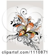 Clipart Floral Background With Tribal Flourishes Royalty Free Vector Illustration