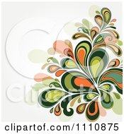 Clipart Green Floral Background With Copyspace 4 Royalty Free Vector Illustration