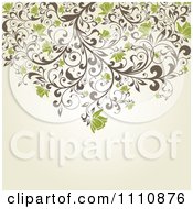 Clipart Green Flowers Over Copyspace Royalty Free Vector Illustration