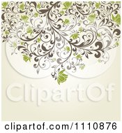 Poster, Art Print Of Green Flowers Over Copyspace