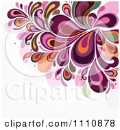 Poster, Art Print Of Purple Floral Background With Copyspace