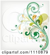 Poster, Art Print Of Green Floral Background With Copyspace 1