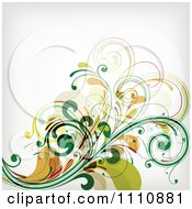Poster, Art Print Of Green Floral Background With Copyspace 2